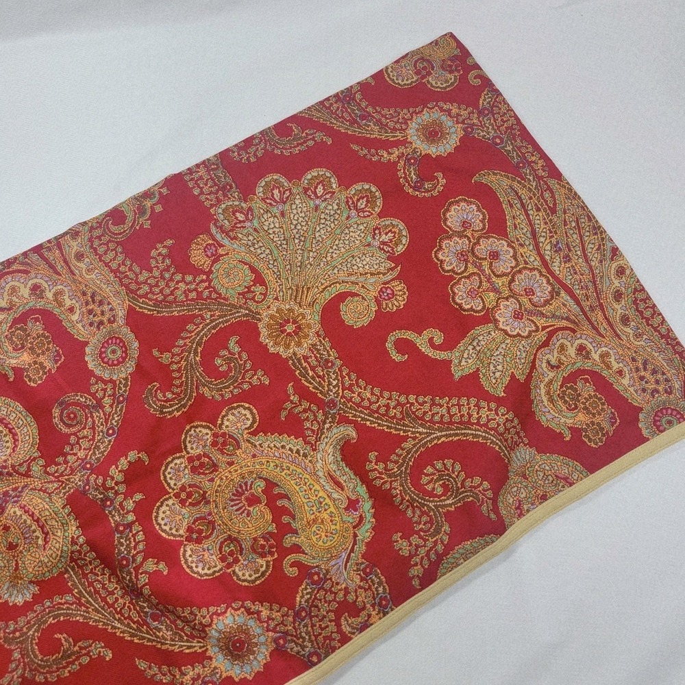 CHAPS Ralph Lauren Juliette Red Gold Paisley Window Valance 78x17.5" - Picture 5 of 9